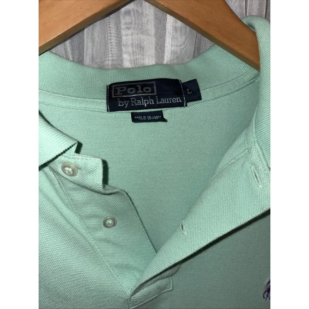 Polo Ralph Lauren Mens Classic Short Sleeve Polo Shirt Mint Green Size Large